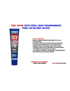CEYS TOTAL TECH TRANSPARENTE  BAJO AGUA TUBO 125 ML 507242
