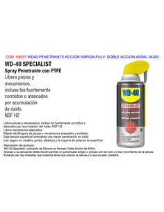 WD40 SPECIALIST PENETRANTE ACCION RAPIDA  PULV DOBLE 400ML 34383