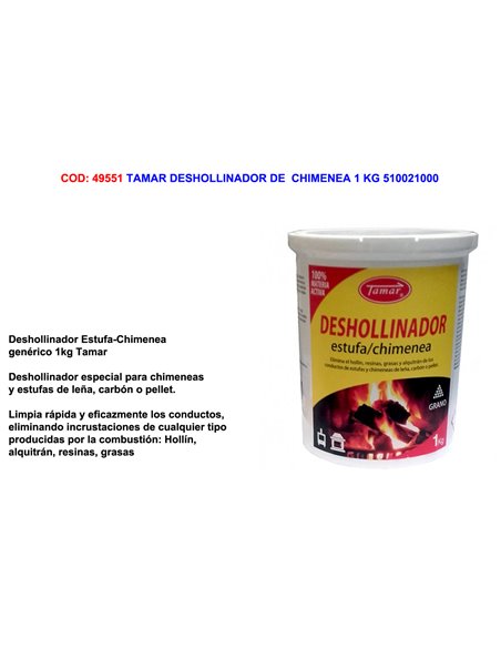 TAMAR DESHOLLINADOR DE CHIMENEA 1 KG 510021000