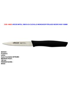 ARCOS M/POL.188610-CA CUCHILLO MONDADOR PERLADO NEGRO INOX 100MM