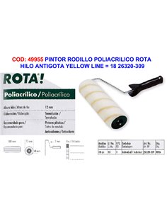 PINTOR RODILLO ROTA ANTIGOTA PARED/TECHO YELLOWLIN 18CM26320309
