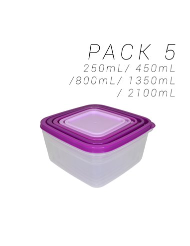 PLASTIKEN FIAMBRERAS MULTICOL. CUAD. 5P. MORADO 20167-MOR