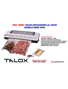 TALOX ENVASADORA AL VACIO 110 W + 5 BOLSAS 20X28 CM  QF-VS661JA