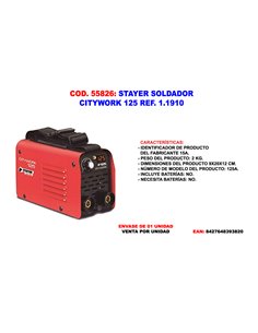 STAYER INVERTER SOLDADOR CITYWORK 125 REF. 1.1910