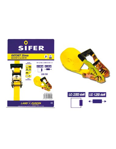 SIFER RATCHET 35 MM 6M SIN FIN SIRT35-6-S/F-B