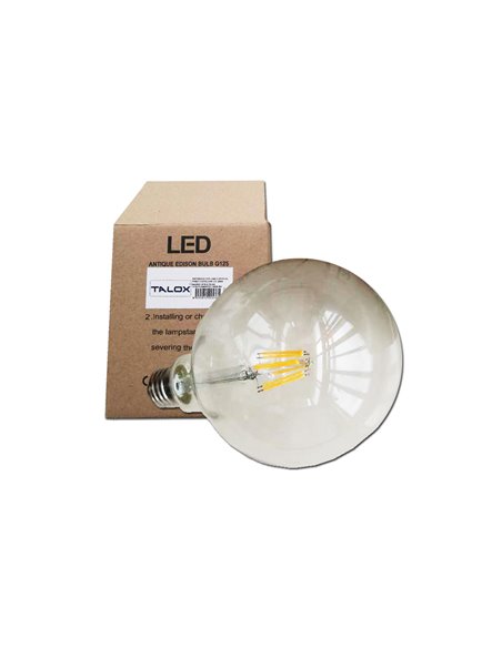 TALOX BOMBILLA LED GLOBO FILAMENTO G125 E27 8W 3000K1500 LUMEN