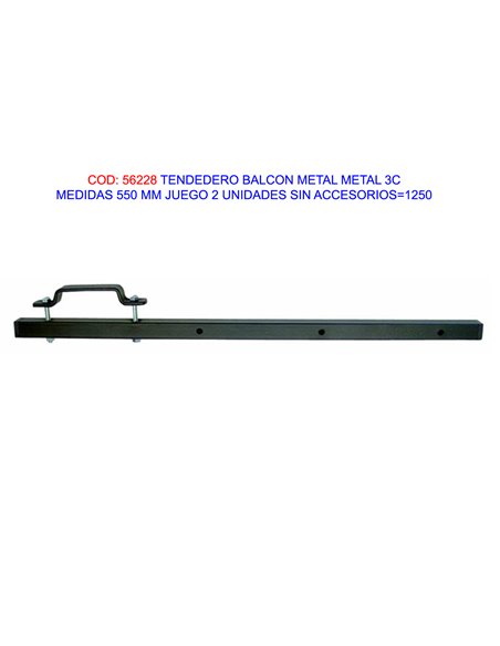 TENDEDERO BALCON METAL 3C 550 MM JUEGO SIN ACCESORIOS1250