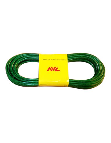 AVL CABLE ACERO 3.5 MM PLASTIFICADO VERDE 20 MTS 
