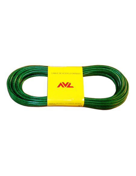 AVL CABLE ACERO 3.5 MM PLASTIFICADO VERDE 20 MTS 