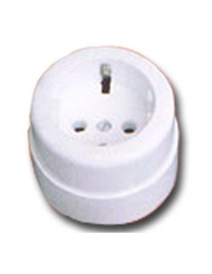 ELECTRICIDAD BASE ENCHUFE SUPERFICIE REDONDA CON TT 50009-90809