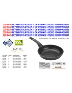 BRA EFFICIENT SARTEN 24 CM ALUMINIO FUNDIDO DE 6MMA271224
