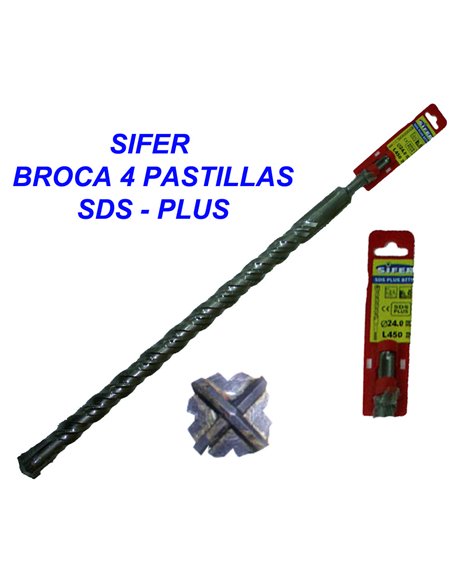 SIFER BROCA 4 PASTILLAS SDS-PLUS 14x450