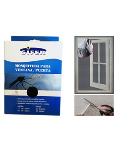 SIFER TELA/MALLA MOSQUITERA FIBRA+VELCRO AUTOADHES NEGR170X180CM