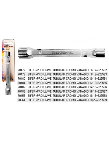 SIFER+PRO LLAVE TUBULAR CROMO VANADIO   6-  7623582