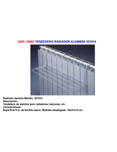 TENDEDERO RADIADOR ALAMBRE 301014