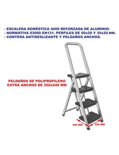 ESCALERAS ALUMINIO REFORZ.SIFER 4000  4 PELD.ANCHOS 03002 EN131