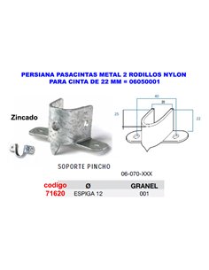 PERSIANA SOPORTE PINCHO N�3 ESPIGA 12 ZINCADO06070001