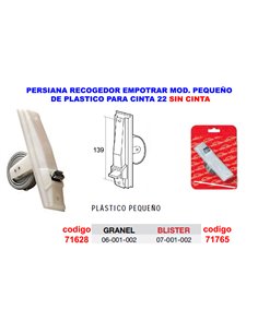 PERSIANA RECO.EMBUTIR PLAST.PEQUE�O BLANCO CINTA 2206001002