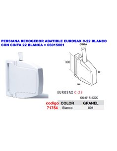 PERSIANA RECOGEDOR ABATIBLE  BLANCO+CINTA 22 MM BLANCA06015001