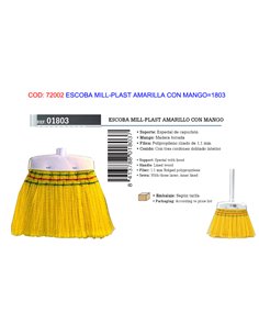 ESCOBA MILL-PLAST AMARILLA CON MANGO1803
