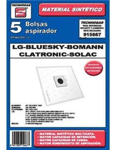 BOLSA ASPIRADOR PACK 5 UDS. LG-SOLAC 915667