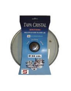 TAPA CRISTAL INOX CON VALVULA 22 CM REF. 19004