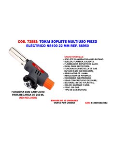 TOKAI SOPLETE QUEMADOR NS100 SIN CARTUCHO B-250 66950