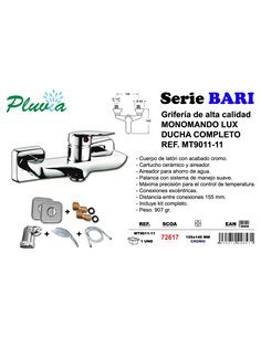 PLUVIA BARI GRIFO MONOMANDO LUX DUCHA FLEXO+ MANGO MT9011-11
