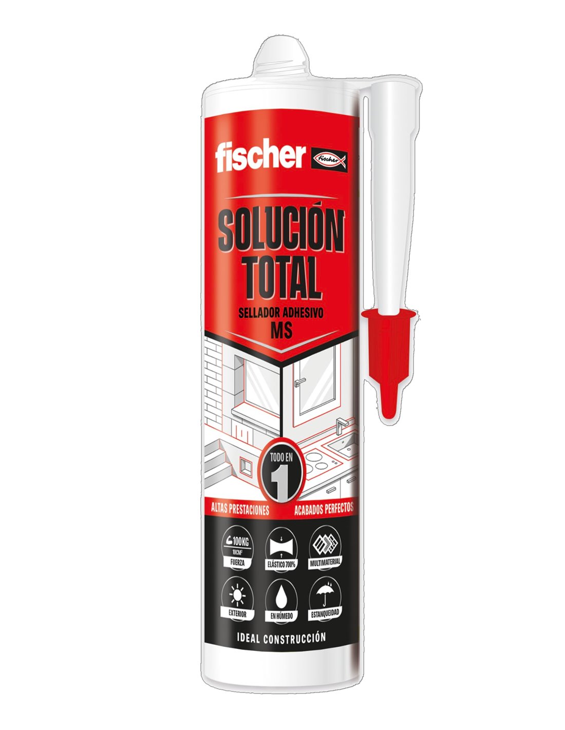 Pol mero FISCHER MS Total Sellado pegado Transparente 290ml pol-mero-fischer-ms-total-sellado-pegado-transparente-290ml
