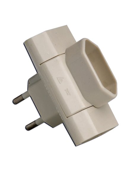 SIMON ADAPT.BLCO 3 TOMAS NORMAL BASE SIN TT 10A 250VCL115801