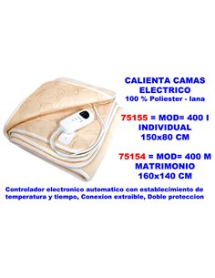 HJM CALIENTA CAMAS ELECT.INDIVIDUAL 60 W400-I 150x 80CM