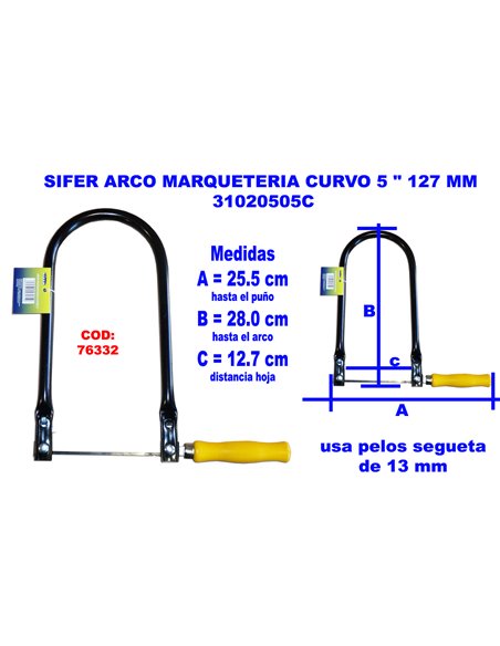 SIFER ARCO MARQUETERIA 127 MMCURVO 5 " 31020505C