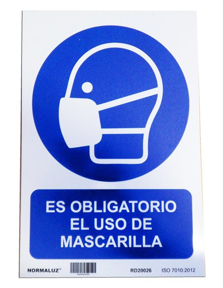 NORMALUZ SE�AL 29,5X20 "OBLIGATORIO USO  MASCARILLA"  RD20626