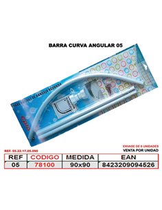 CORTINA BA�O BARRA CURVA ANGULAR 90 x 90 BLANCA 55.22.17.05.090
