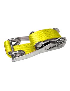 PONSA CINTA RATCHETS 50 MM x 0,5 MT CINTA GANCHO  AMARILLO 