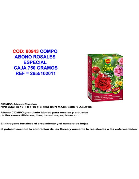 COMPO ABONO ROSALES 750 GR2655102011