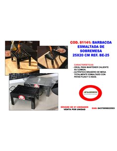 BARBACOA ESMALTADA DE SOBREMESA 25 X 20 BE-25