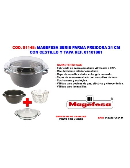 MAGEFESA PARMA FREIDORA 24 CON CESTILLO Y TAPA  01101881