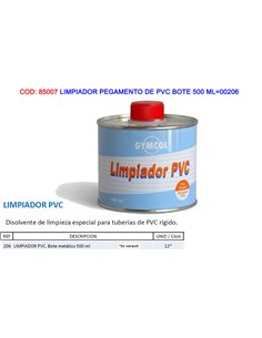 LIMPIADOR PEGAMENTO DE PVC BOTE 500 ML00206