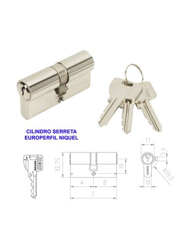 MCM CILINDRO SERRETA PERFIL EPN-6030x30 R-13.2 NIQU (PARA 2650)