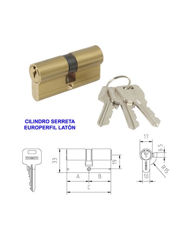MCM CILINDRO SERRETA EUROPERFIL E-6030x30 R-15 LAT(1301/2501)