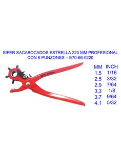 SIFER SACABOCADOS ESTRELLA 220 MM PROFESIONALE70-66-0220 