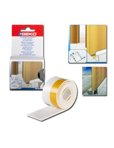 GEKO BAJO PUERTA ADH PVC 28MM PERFIL PVC ROLLO 1M BLANCO140/20