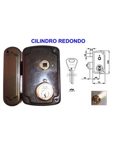 AVL CERRADURA 8056-B 70  HP SOBREPONER IZQDA. C/REDONDO 50 MM