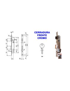 AVL CERRADURA 8805 L-30 FRENTE CROMO CILINDRO PERA