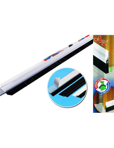 GEKO BAJO PUERTA ADH PVC PERFIL CEPILLO 1MX38MM TRANSPAR1400/5