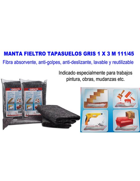 MANTA FIELTRO TAPASUELOS GRIS 1 X 3 M 111/45