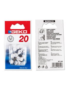 GANCHO COLGAR CUADROS GEKO TRANSPARENTE 20 UND.550/2