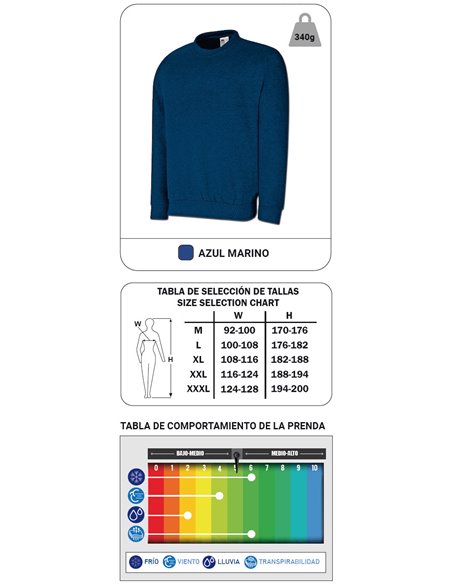 MARCA SUDADERA AZUL MARINO M1288JSAM