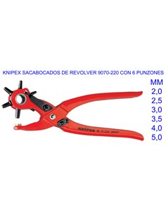 KNIPEX SACABOCADOS DE REVOLVER 9070-220 CON 6 PUNZONES